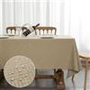 Yeahshion Tovaglia Rettangolare Antimacchia Moka 140x200cm, Tovaglia Jacquard Impermeabile con Fantasia Geometrica per Tavolo, Sala da Pranzo, Ristorante