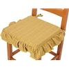 Casatessile Cuscino Sedia con Volant e Laccetti Melange Cuscino Coprisedia Imbottito 38x38 cm. - Giallo, Set 6 PCS