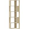 vidaXL Libreria Angolare 5 Ripiani Rovere Sonoma 50x50x179 cm Legno, libreria ad angolo, mobile porta libri, libreria a L