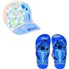 Disney Frozen Disney Stitch Cappello Baseball e Infradito per Ragazze, Set Estivo Stitch, Taglia EU 29/30 | Blu