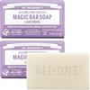 Dr. Bronner's Dr Bronner's Organic Lavender Pure Castiglia Sapone Barretta, Confezione da 2 (2 x 140 g)