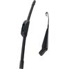 Riloer Braccio tergicristallo posteriore, ricambio per braccio tergicristallo posteriore nero con tappi di copertura e spazzole tergicristallo compatibile con LA*ND R*OVER FreeLander 2 2006-2014