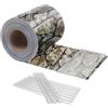 HENG FENG Strisce Frangivista PVC,per Recinzione a Doppio Picchetto 35m x 19cm,450g/m²,Anti-UV,Impermeabile,Antistrappo,Incluse 20 Clip-Protezione Privacy per Giardino e Balcone (Pietra)