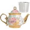 TEASFUSION Teiera in ceramica classica vintage britannica in stile reale, grande teiera da 850 ml, perfetta per riunioni quotidiane (blu, grande)