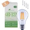 greenandco 8x Lampadine LED E27 luce calda, trasparenti, 7.2W 1521lm, A60 | Lampadine E27 sostituiscono 100W, 3000K, 320°, 230V, senza sfarfallio, classe energetica A, non dimmerabili