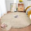 ORINOVA Tappeto Rotondo Beige 180 cm Morbido Camera da Letto Grande Tappeto Salotto Moderno Lavabile