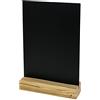 HMF 46452 Lavagna da tavolo in acrilico con base in legno | Supporto a T | DIN A5 | Nero