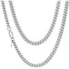 FaithHeart 6MM 50CM Argento Collane Uomo Catenina Cubana 45-75cm Hiphop Rock Gioielli da Ballo Collana Uomo Acciaio Alta Qualità con Chiusura Sicura Choker Girocollo Impilamento Antiallergico