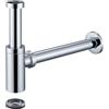 kelleria Sifone Lavabo Bagno, Sifone Universale per Lavabo Regolabile Con Apertura per la Pulizia, Scarico Lavandino Bagno 1 1/4 x Ø 32mm, Acciaio Inox, Cromo