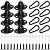 MAOQYE Confezione da 8 mini ganci da soffitto con clip a moschettone e viti, piastre di ancoraggio a U, pomelli per porte e cassetti, pomelli di ricambio per appendere cesti di piante