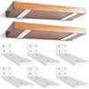 YFCVIP 6 Pezzi Staffe per Mensole Pesanti, Reggimensola Legno per Montaggio a Parete, Supporti Mensola Reggi Mensola Porta Mensole da Muroper la Casa, la Cucina e l'ufficio | 15cm, Portata 70 Kg (Bianco)