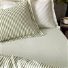 furn. Lenzuola con angoli in cotone a righe mélange Yard Hebden - matrimoniali - oliva