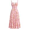 IDOPIP Abito estivo da donna, sexy, senza maniche, con spalline sottili, corsetto, abito floreale, elegante, lungo, per il tempo libero, bohémien, abito estivo, taglie XS-XL, Fiore rosa, L