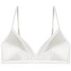Silriver, reggiseno da donna in seta, triangolare, in pizzo, con imbottitura rimovibile - Bianco - M