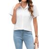 Stamain Camicetta Colore Arancione da Donna Maniche Corte Estiva Eleganti Casual Camicette e Bluse Donna Classica Comoda M