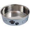JACK AND VANILLA, Ciotola in Acciaio Inossidabile Antiscivolo per Cani, capacità 1580 ml, Design Elegante, Facile da Pulire, Diametro 21 cm, Colore Blu Chiaro, Modello Bon Appetit