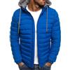 Oniissy Piumino da uomo con cappuccio, comoda giacca trapuntata con cappuccio e cerniera, funzionale da indossare all'aperto per l'inverno, idrorepellente, colore muti leggero (XL blu reale)