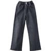 Generic Ragazze Baggy Jeans Denim Pantaloni Vintage Bambini Casual Gamba Larga Pantaloni Adolescenti Hip Hop Jeans Vita Alta Ragazzi Nero Cargo Elastico Vita Primavera Estate, Nero , 13-14 Anni