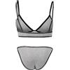 Calvin Klein 000qf4201e, Completo Lingerie Donna, Grigio (Grey Heather W. Silver Lurex), 38 (Taglia Produttore: Medium)