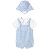 Mayoral Tutina corta paglieccetto estivo neonato 1-2 mesi 60 cm color azzurro con cappellino