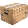 BANKERS BOX 8 scatole grandi e resistenti, 39 l, scatole di cartone SmoothMove, resistenti per traslochi, con manici, 47 x 32 x 26 cm, marrone