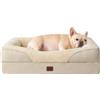 EHEYCIGA Memory Foam Cuccia Cane Interno Taglia Media, Impermeabile Divano per Cani Sfoderabile e Lavabile, Letto per Cani con 4 Bordi Rialzati, Beige, 76x51x16.5cm