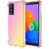RankOne Custodia per Telefono Adatta per TCL 403 (6 Inches) Custodia con Gradiente di Colore in Silicone TPU Trasparente - Oro Rosa