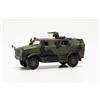 herpa Modello militare di trasporto universale (ATF) Dingo con KMW 1530, decorato, in miniatura in scala 1:87, da collezione, made in Germany, plastica, verde