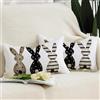 Vorysum Set di 2 Coniglio Federe Cuscino Divano 30x50 cm Pasqua Copricuscini Nero Bianco Decorativi Primavera Cuscini per Divano per Divano per Festival Feste Giardino Soggiorno