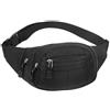 Long Keeper Marsupio Uomo Donna da Viaggio Corsa 4 Tasche Marsupio Cintura Spalla Regolabile Impermeabile Borsa Cintura per Sportivo Ciclismo Running (Nero)