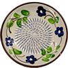 Kaladia - Piattaforma in ceramica - ideale per zenzero, parmigiano, ecc. - Motivo: marrone con blu - Diametro: 12 cm - fatto a mano e dipinto a mano - Made in Spain