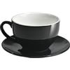 ionEgg Tazza da caffè in porcellana con piattino, 220 ml, per cappuccino, latte e tè, nero