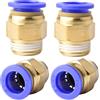 ANGEEK 4 pezzi 12 mm 3/8′′PT filettatura esterna dritta Push to Connect Raccordi tubo da infilare pneumatico connettore rapido