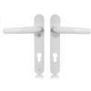 Schlosser Technik Maniglia Ultra per porta con meccanismo interno a molla PVC-U (cloruro di polivinile rigido - non plastificato), 92 PZ, 122 mm, con vite centrale, con doppia smaltatura, Set doppio, bianco