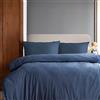 Komfortec Biancheria da letto premium super soft 3 pezzi copripiumino 240x220 cm + 2 federe 40x80 cm, 100% microfibra spazzolata, blu
