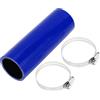 A ABSOPRO 1 Set 45mm/1.77 ID 150mm/5.91 Lunghezza 0 Gradi Nero Blu Tubo in Silicone per Auto con Morsetti Tubo del Refrigerante Universale