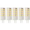 JANDEI - Confezione da 5 lampadine LED 12V DC, potenza G4 3W - Bianco freddo 6000K, 500 lumen, (equivalenti a 25W alogene), 12mm Ø, lunghezza totale 46mm con perni, per interni