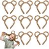 FUIPVGI 8 Pezzi Fasce per Orecchie da Orso in Peluche per Donna Orecchie Rotonde da Orso per Topo Fascia per Orsacchiotto per Ballo in Maschera, Feste,Costumi Quotidiani, Fotografia, Cosplay(Marrone)