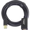 PremiumCord Cavo Prolunga USB Attivo con Ripetitore 25m, USB A Maschio a B Maschio, Cavo USB 2.0 Ad Alta velocità, 2X Schermato, AWG20/28, Colore Nero, Lunghezza 25m