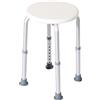 Easycomfort Sgabello da Doccia per Anziani con Ausilio Rotondo, Sedia da Bagno per Disabili con Altezza Regolabile 8 Posizioni, Piedini Antiscivolo, in Alluminio e PE, Bianco