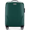 WITTCHEN PC Ultra Light Bagaglio a mano Piccola valigia Valigia da viaggio Valigia da cabina in Policarbonato Quattro ruote doppie Lucchetto TSA Manico alluminio telescopico Taglia S Verde