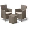 Keter Set da giardino iowa balcony con 2 poltrone e tavolo, color color cappuccino - keter