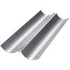Dilpeak Stampo Pane, Teglia per Baguette, Teglia Forno per Baguette, Stampo Baguette Perforata Antiaderente per 2 Baguette, Utensili da Cucina per Fornai Professionisti (38x16.2x2.4cm d'argento)
