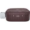 Bestway Piscina Fuori Terra Idromassaggio Gonfiabile da Esterno SPA 7 Posti Piscina da Giardino Quadra 200x200x80h cm colore Marrone - 60033