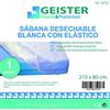Sodico - Lenzuolo monouso con elastico, 210 x 80 cm, colore: bianco