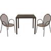 MIlani Home INDEX - set tavolo in alluminio cm 80 x 80 x 73h con 2 poltrone Maris