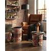 MIlani Home THEODORE - set di 2 pouf contenitore tondo poggiapiedi