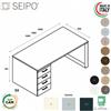SEIPO Scrivania RING SX profondità 800 cassettiera portante con cassettiera Seipo struttura metallica GAMBE AD ANELLO RN.0057 58 59