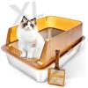 Bartuke Lettiera per Gatti in Acciaio Inox, Lettiera Gatto Grande con Paletta, caja de arena para gatos Chiusa Antiodore, Facile da Pulire, Toilette per Gatti di Piccola e Media(Marrone)