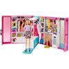 Barbie The Closet of Dreams - con bambola bionda - specchio - oltre 25 abiti e accessori Malibu - 60 cm - regalo per bambini dai 3 anni in su
